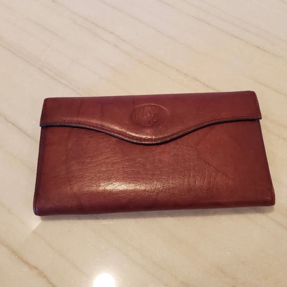 Buxton | Heiress vintage mahogany leather wallet cardholder kisslock coin purse